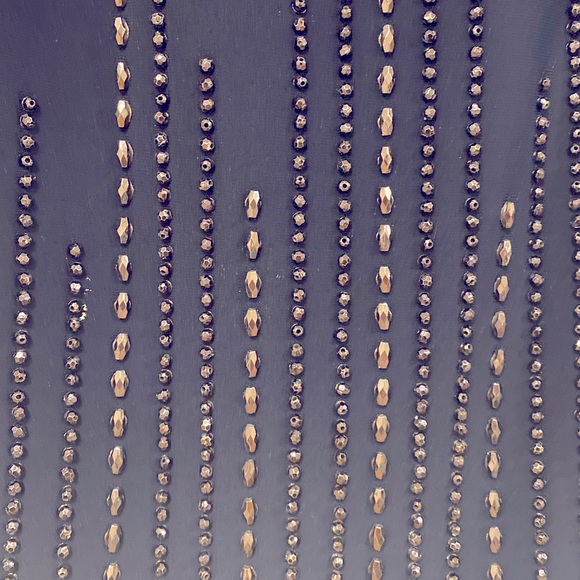 Navy Blue Beaded Dress with Cape - Picture 4 of 4